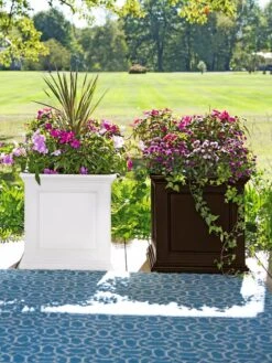 Fairfield Self-Watering Square Planter, 20” X 20” -Outdoor Garden Care 39618 3022 001E tif