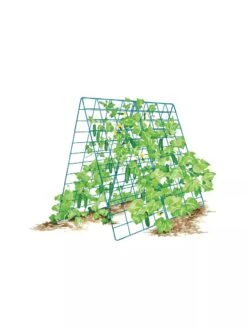 Deluxe Cucumber Trellis -Outdoor Garden Care 8587083 001 BLUE Cukes two sided deluxe cucumber trellis support storm blue 3 4