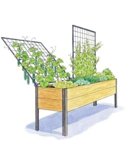 Elevated Planter Box And Space-Maker Pivoting Trellis Set, 2' X 8' 8 Elevated Planter Box And Space-Maker Pivoting Trellis Set, 2' X 8' -Outdoor Garden Care 8590367 SMTrellis 8ft tif 1