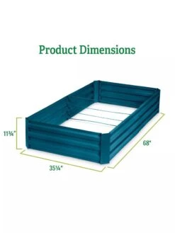 Demeter Corrugated Metal Raised Bed, 34" X 68" -Outdoor Garden Care 8594183 dims GSC