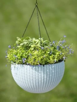 Weave Self-Watering Hanging Basket, 14" -Outdoor Garden Care 8596490 10307 tif