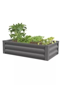 Powder-Coated Metal Raised Garden Bed, 24" X 48" -Outdoor Garden Care 8599393 03 powder coated metal raised garden bed 24x50 gray