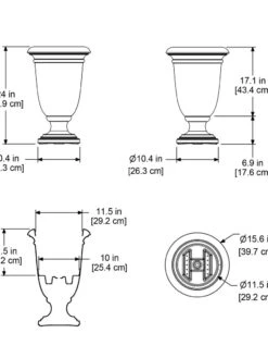 Ellington Self-Watering Urn Planter, 24" -Outdoor Garden Care 8600110 11V tif