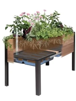 Self-Watering Elevated Planter Box, 2' X 8' -Outdoor Garden Care 8609009 SW insert art 2021 tif