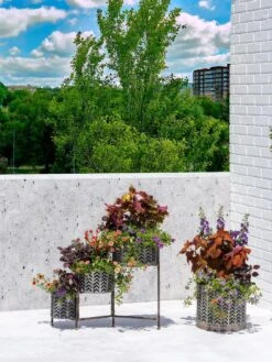 Galvanized Grow Bag Triple Planters With Stand -Outdoor Garden Care 8609180 0344 tif