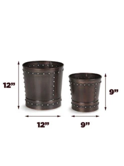 Riveted Planters, Set Of 2 -Outdoor Garden Care 8610032 03v