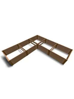 L-Shaped Composite Raised Bed, 12'x12' With 1" Boards -Outdoor Garden Care 8611164 01v l shaped raised garden beds 12 x 12 with 1 inch boards sienna