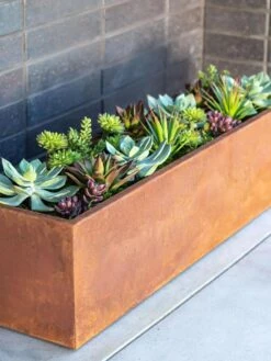 Veradek Metallic Series Corten Steel Window Box Planter, 36" -Outdoor Garden Care 8611609 02V tif