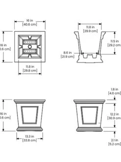 Fairfield Self-Watering Square Planter, 16” X 16” -Outdoor Garden Care 8611695 19V tif