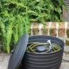 Matte Black Ribbed Hose Pot With Lid 2 Matte Black Ribbed Hose Pot With Lid -Outdoor Garden Care 8611991 061 tif