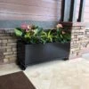 Nice Aluminum Trough Planter With Casters, 19" High -Outdoor Garden Care 8612402 04V jpg