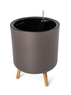 Ava Self-Watering Round Planter -Outdoor Garden Care 8612692 298 ava self watering round planter coffee