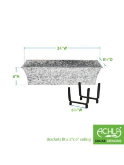 Achla Designs Handrail Flowerbox Bracket Kit For Rail -Outdoor Garden Care 8612884 02v