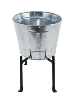 Achla Designs Mini Oval Galvanized Tub With Folding Stand -Outdoor Garden Care 8612906 05v