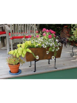 Achla Designs Copper Flower Box With Folding Stand -Outdoor Garden Care 8612914 04v