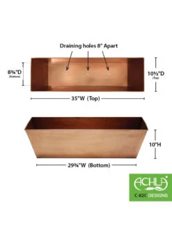 Achla Designs Plain Copper Plated Flower Box, Large 9 Achla Designs Plain Copper Plated Flower Box, Large -Outdoor Garden Care 8612915 03v