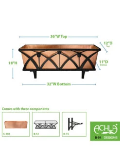 Achla Designs Rockwood Window Box -Outdoor Garden Care 8612918 03v