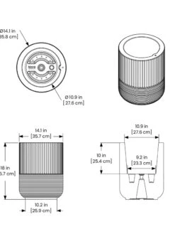 Arden Round Planter 21 Arden Round Planter -Outdoor Garden Care 8613267 01V tif