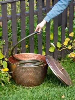 Hammered Copper Hose Pot With Lid 15 Hammered Copper Hose Pot With Lid -Outdoor Garden Care 8613311 0012