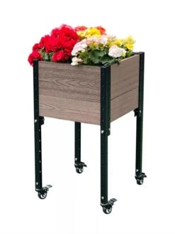 Mobile Elevated Corner Planter -Outdoor Garden Care 8614267 02V