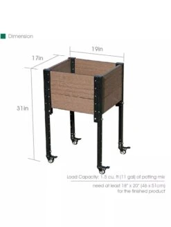 Mobile Elevated Corner Planter -Outdoor Garden Care 8614267 03V 3 4