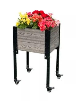 Mobile Elevated Corner Planter -Outdoor Garden Care 8614267 05V