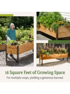 Self-Watering Elevated Planter Box, 2' X 8' -Outdoor Garden Care b00eow8fhu raisedbed feature 2